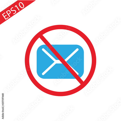 No Spam Sign white backgroun. flat. eps10