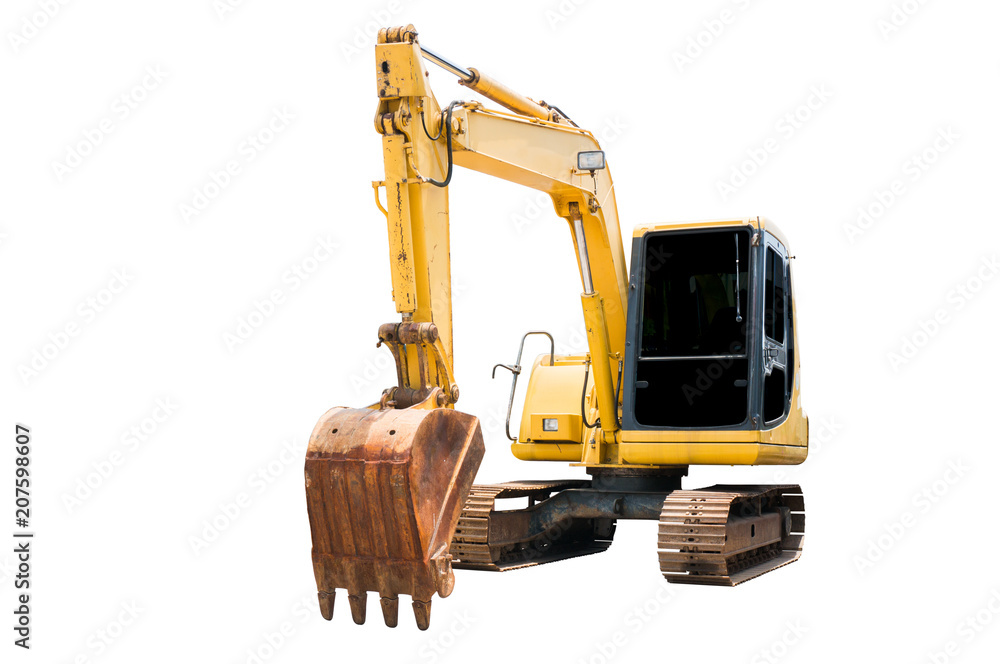 isolate old machinery with clipping path.