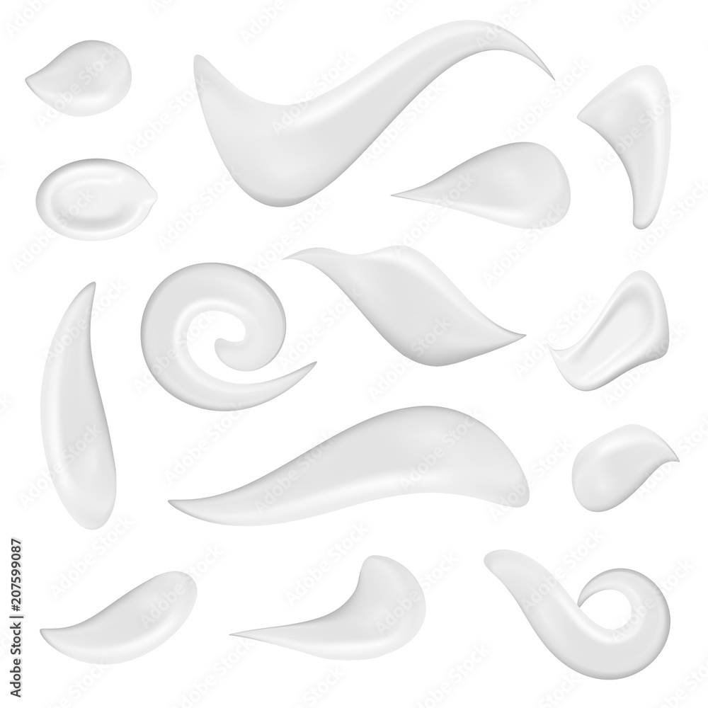 Realistic Cream Strokes Isolated Realistic Cream Strokes Isolated