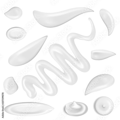 Realistic Cream Strokes Isolated