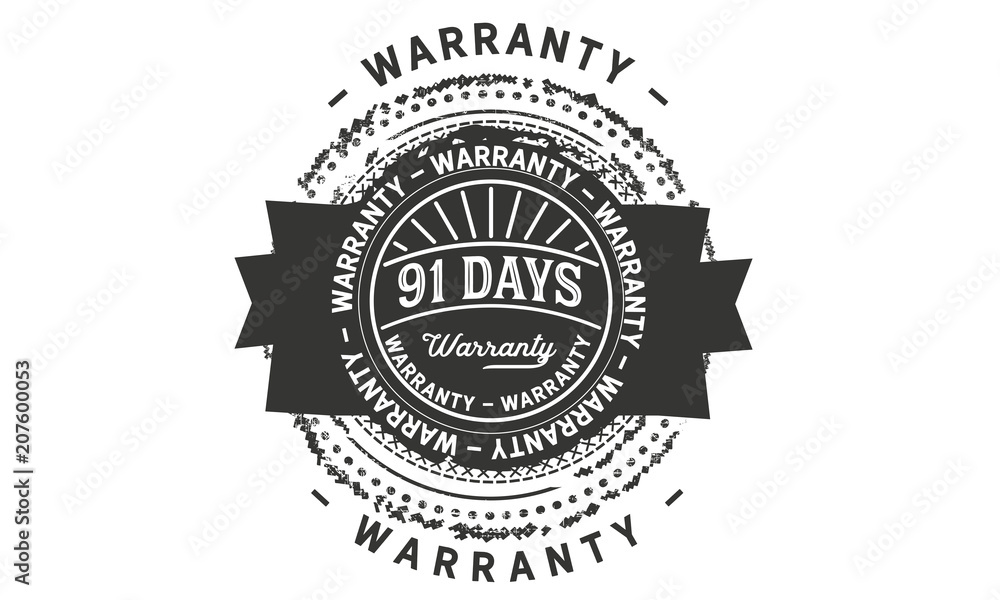 Fototapeta premium 91 days warranty icon vintage rubber stamp guarantee