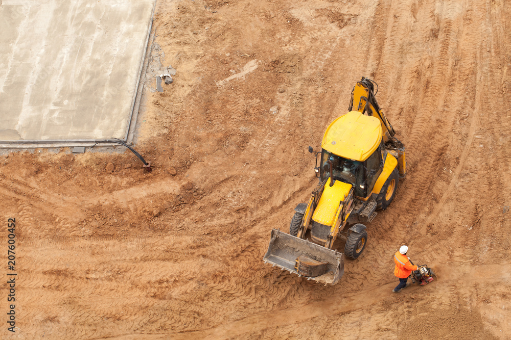 Obraz premium Use of the excavator in construction