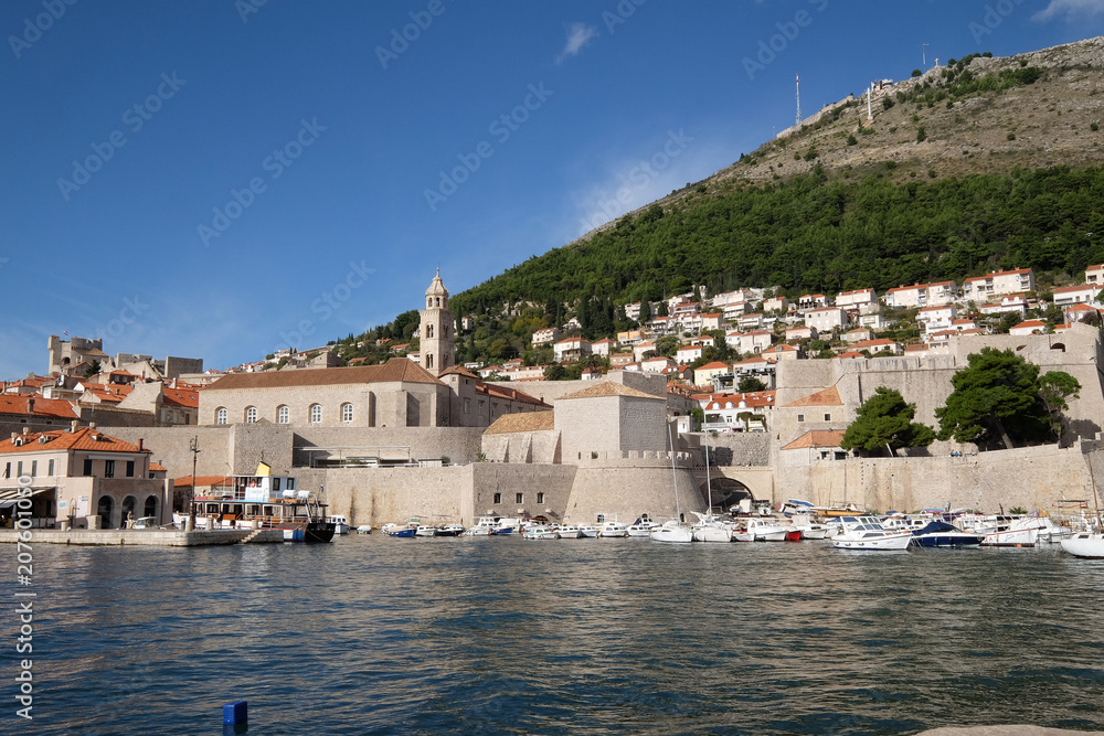 The port of the Old Town of Dubrovnik, Croatia 