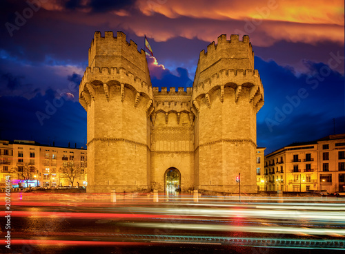 Old city gate in Valencia photo