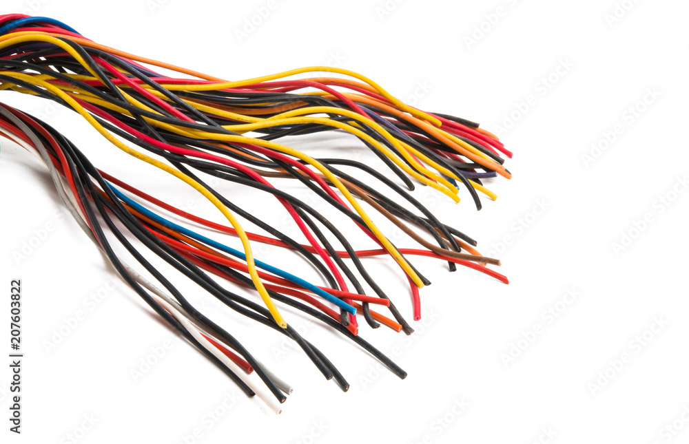 colored wire isolated