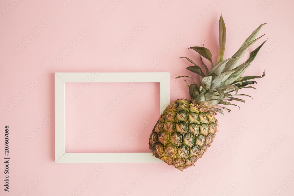 Pineapple and photo frame tropical abstract concept. Pineapple and photo frame tropical abstract concept.