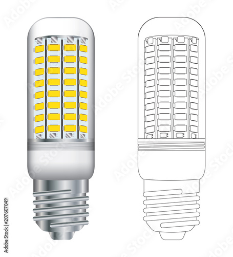 Energy saving eco friendly household LED lightbulb vector