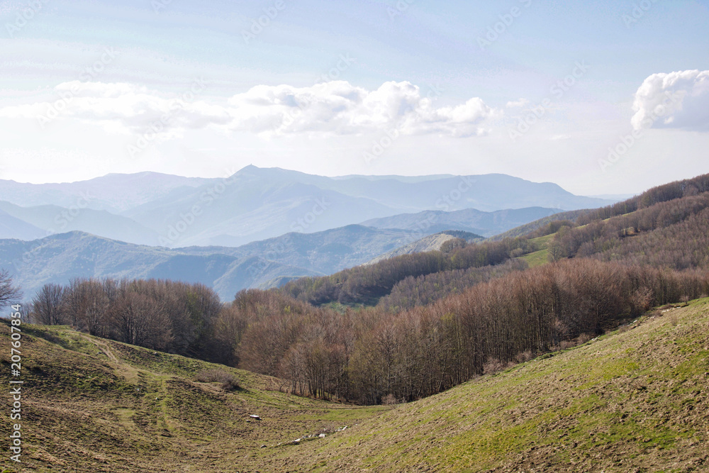 landscape of italian apennines in springtime