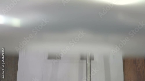 gluing polyethylene film to the box