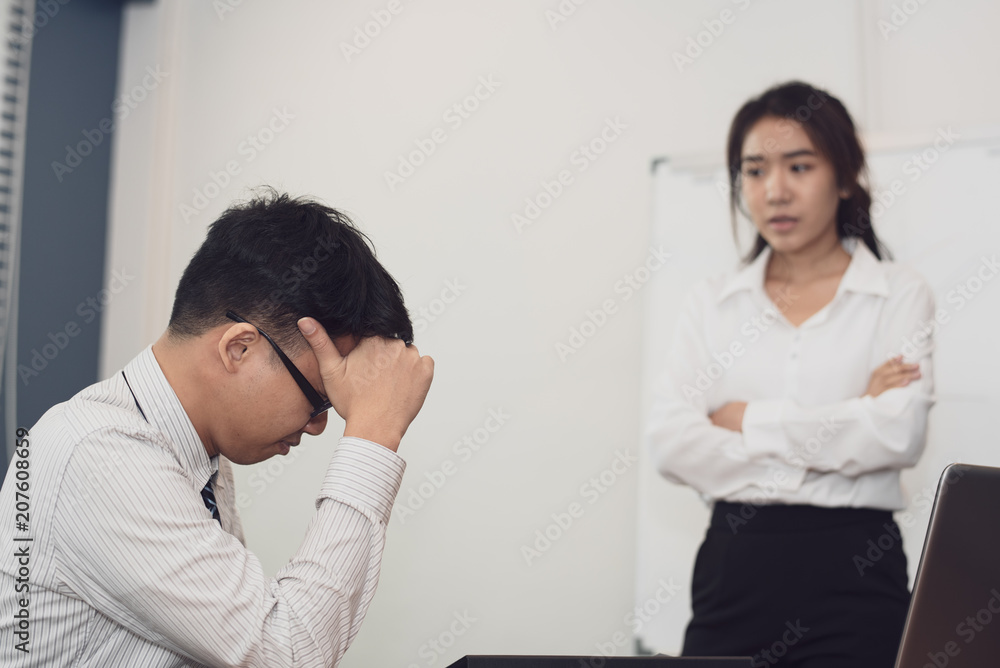teamwork in feeling exhausted and depressed from frustrated. anxiety concept. teamwork in feeling exhausted and depressed from frustrated. anxiety concept.