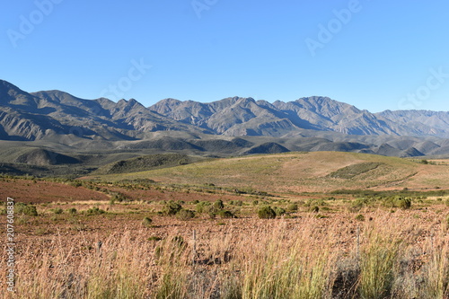 Beautiful mountainous nature at the Swartberg Pass in Oudtshoorn in South Africa