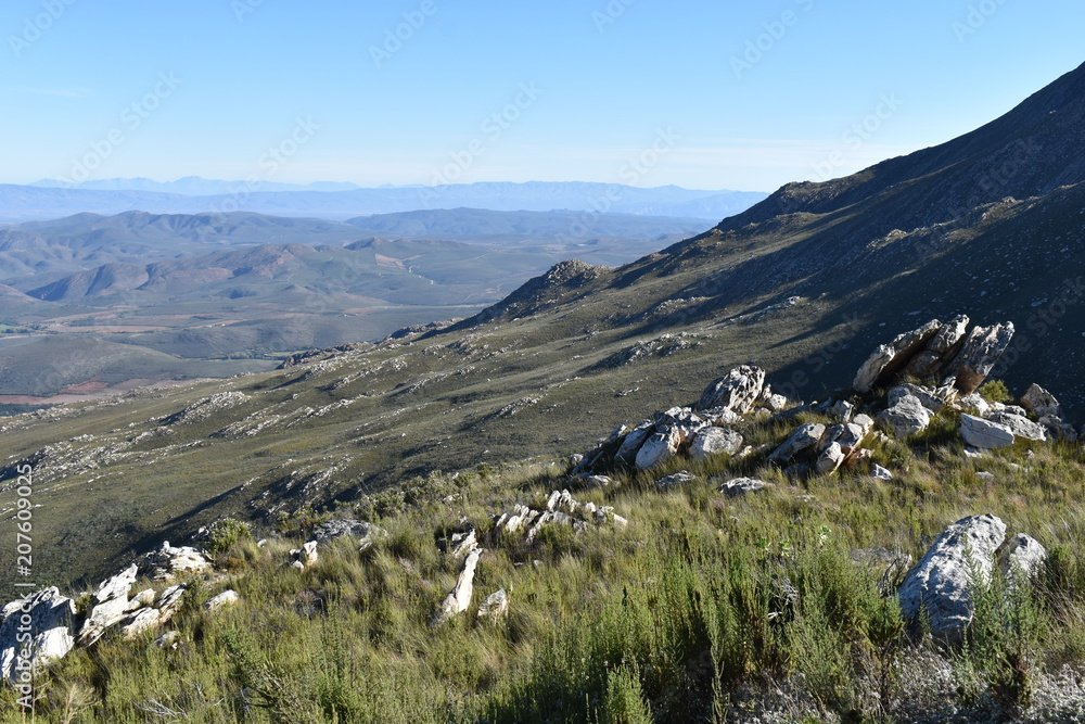 Beautiful mountainous nature at the Swartberg Pass in Oudtshoorn in South Africa