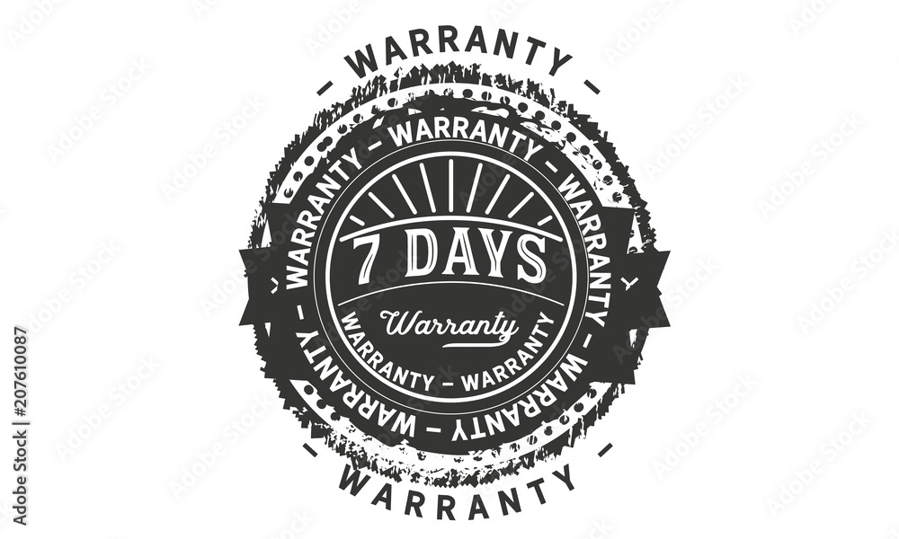 7 days warranty icon vintage rubber stamp guarantee