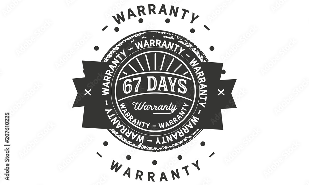 67 days warranty icon vintage rubber stamp guarantee