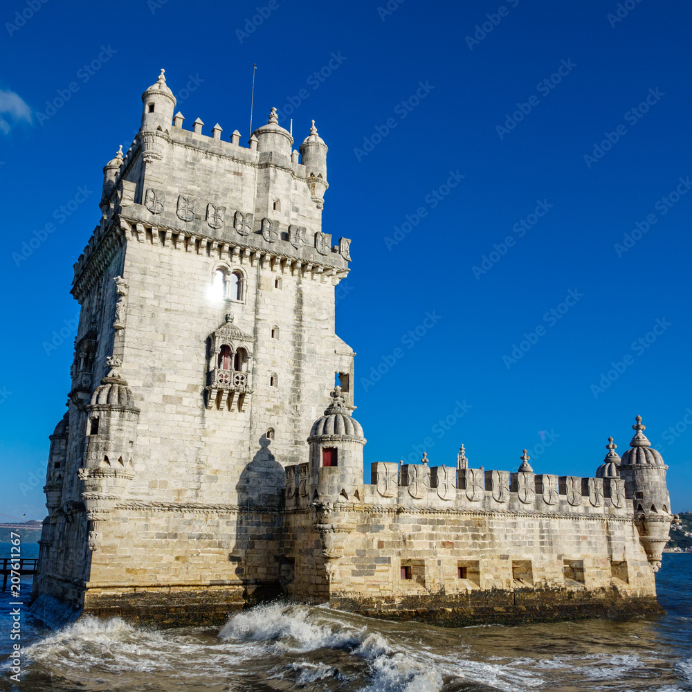 Lisbon Torre de Belem and blue sky Lisbon Torre de Belem and blue sky