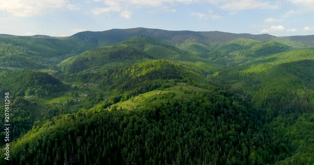 Aerial view of Carpathian mountains in summer. Aerial view of Carpathian mountains in summer.