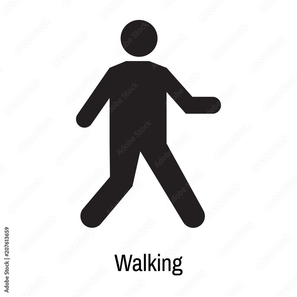 Walking icon vector sign and symbol isolated on white background, Walking logo concept Walking icon vector sign and symbol isolated on white background, Walking logo concept
