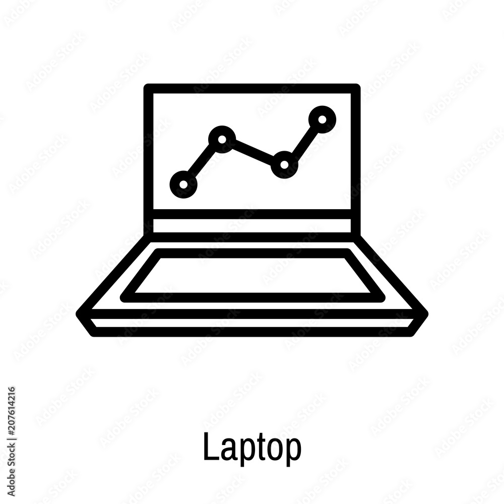 Laptop icon vector sign and symbol isolated on white background, Laptop logo concept Laptop icon vector sign and symbol isolated on white background, Laptop logo concept