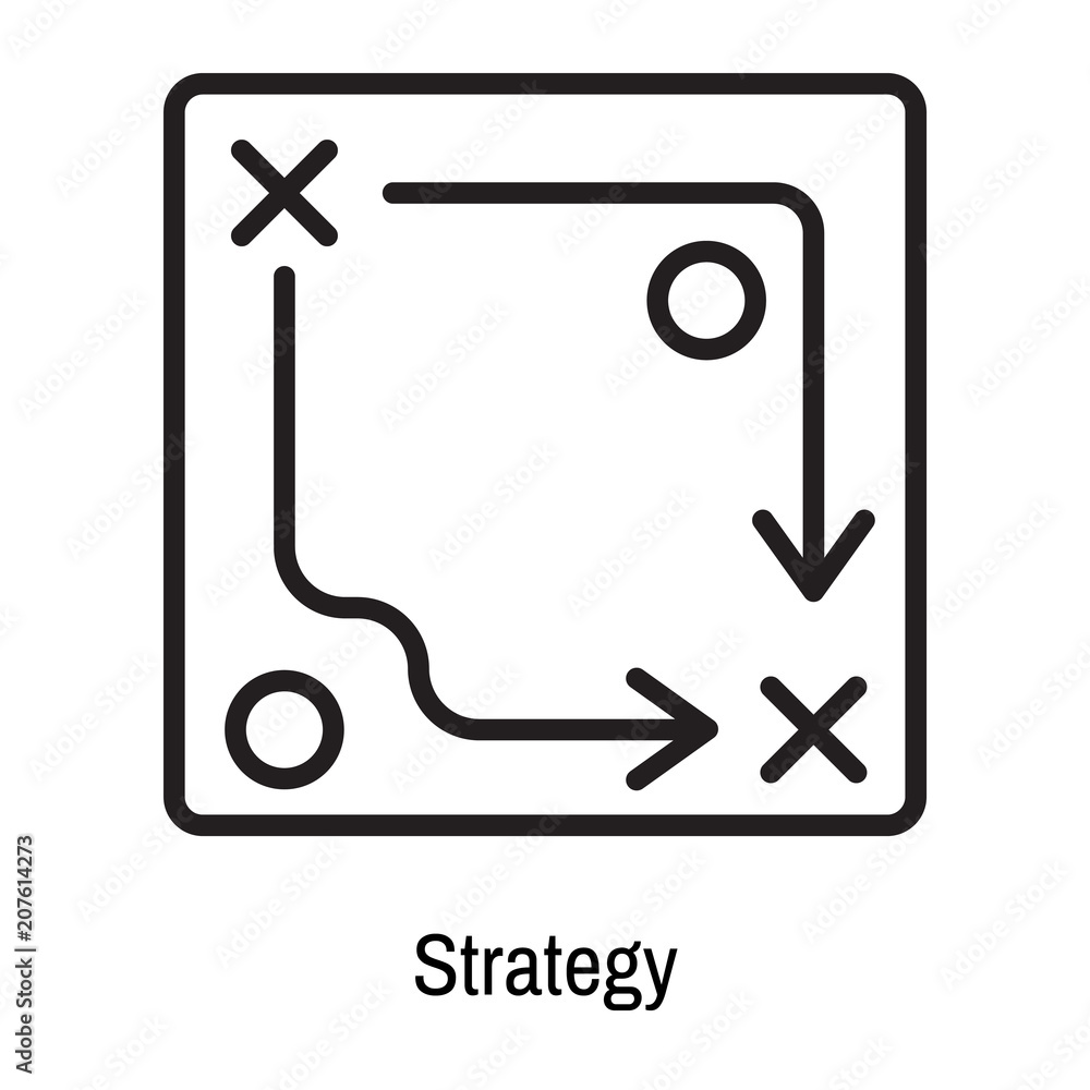 Strategy icon vector sign and symbol isolated on white background, Strategy logo concept Strategy icon vector sign and symbol isolated on white background, Strategy logo concept