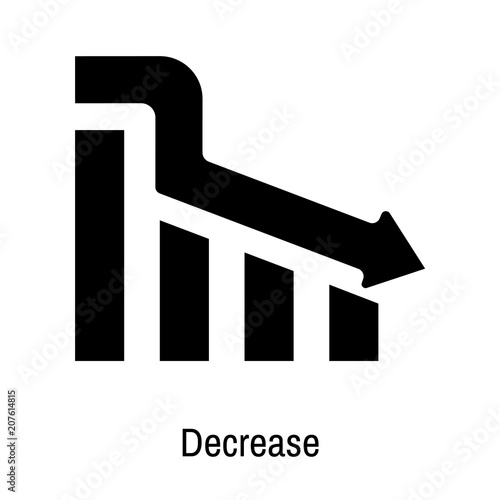 Decrease icon vector sign and symbol isolated on white background, Decrease logo concept