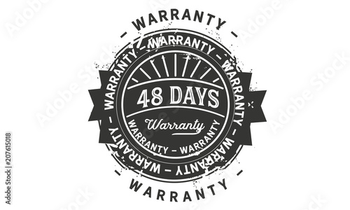 48 days warranty icon vintage rubber stamp guarantee