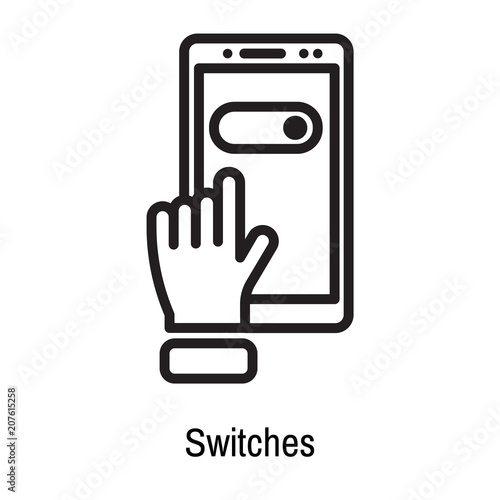 Switches icon vector sign and symbol isolated on white background, Switches logo concept
