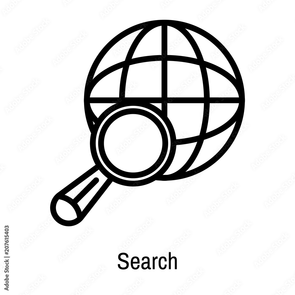 Search icon vector sign and symbol isolated on white background, Search logo concept Search icon vector sign and symbol isolated on white background, Search logo concept