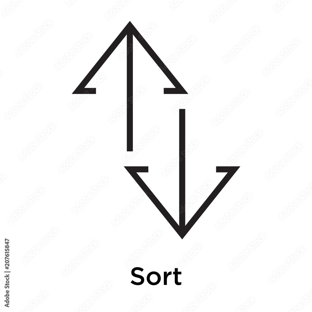 Sort icon vector sign and symbol isolated on white background, Sort logo concept Sort icon vector sign and symbol isolated on white background, Sort logo concept
