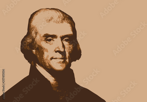 Thomas Jefferson - président des États Unis - portrait - personnage historique - américain photo