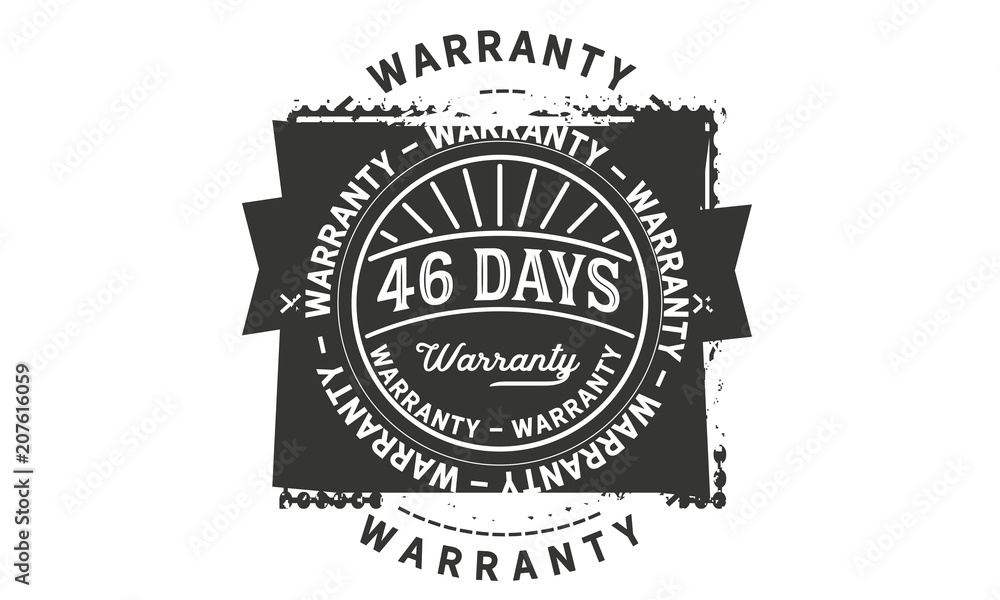 46 days warranty icon vintage rubber stamp guarantee