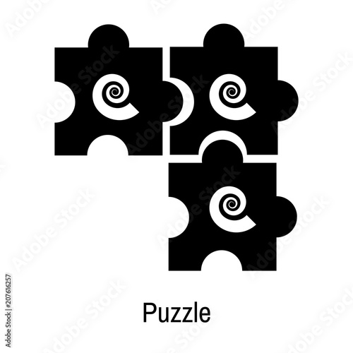 Puzzle icon vector sign and symbol isolated on white background  Puzzle logo concept