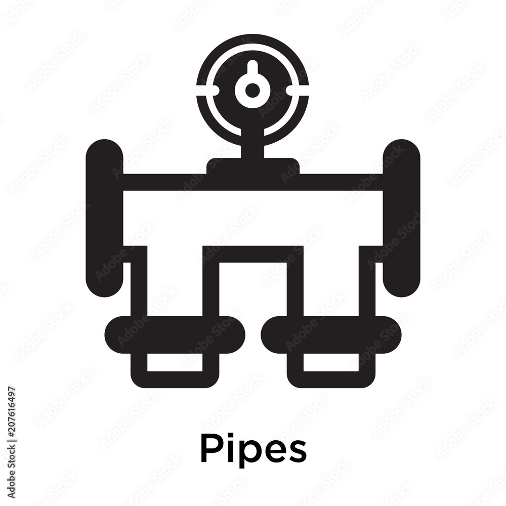 Pipes icon vector sign and symbol isolated on white background, Pipes logo concept Pipes icon vector sign and symbol isolated on white background, Pipes logo concept