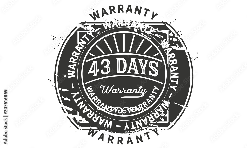 Fototapeta premium 43 days warranty icon vintage rubber stamp guarantee
