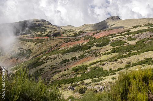 Pico do Arieiro mountain surroundings, amazing magic landscape with incredible views, rocks and mist, Madeira