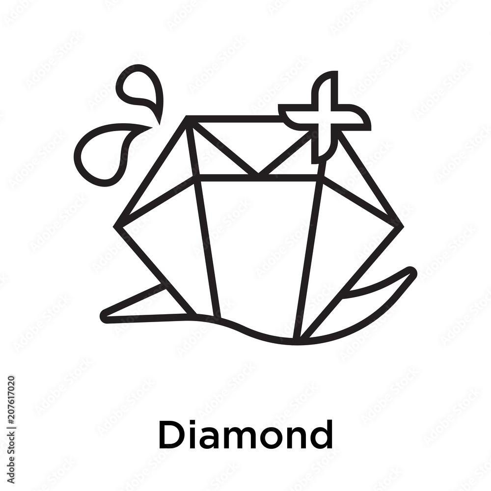 Diamond icon vector sign and symbol isolated on white background, Diamond logo concept