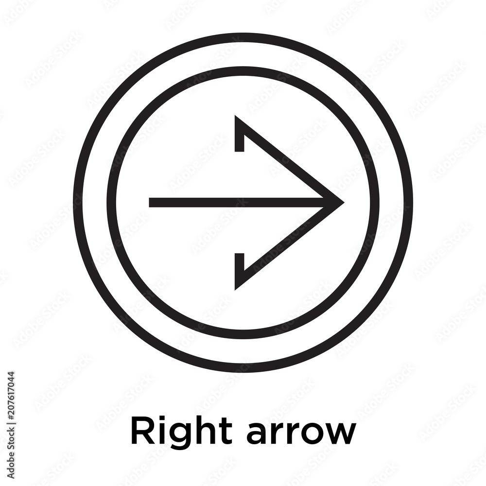 Right arrow icon vector sign and symbol isolated on white background, Right arrow logo concept Right arrow icon vector sign and symbol isolated on white background, Right arrow logo concept