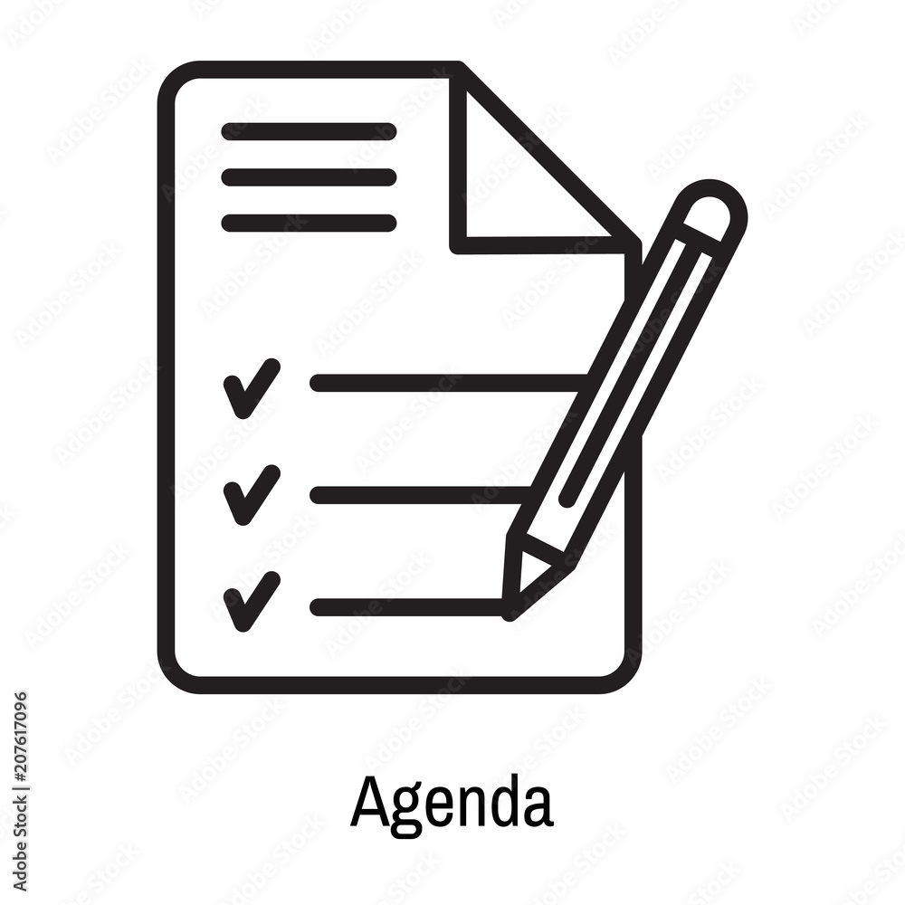 Vecteur Stock Agenda icon vector sign and symbol isolated on white  background, Agenda logo concept | Adobe Stock