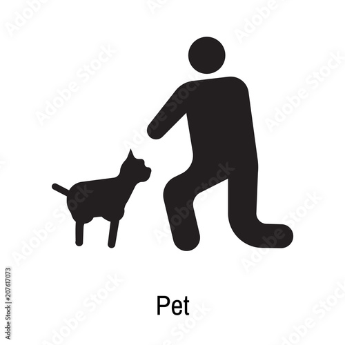 Pet icon vector sign and symbol isolated on white background, Pet logo concept
