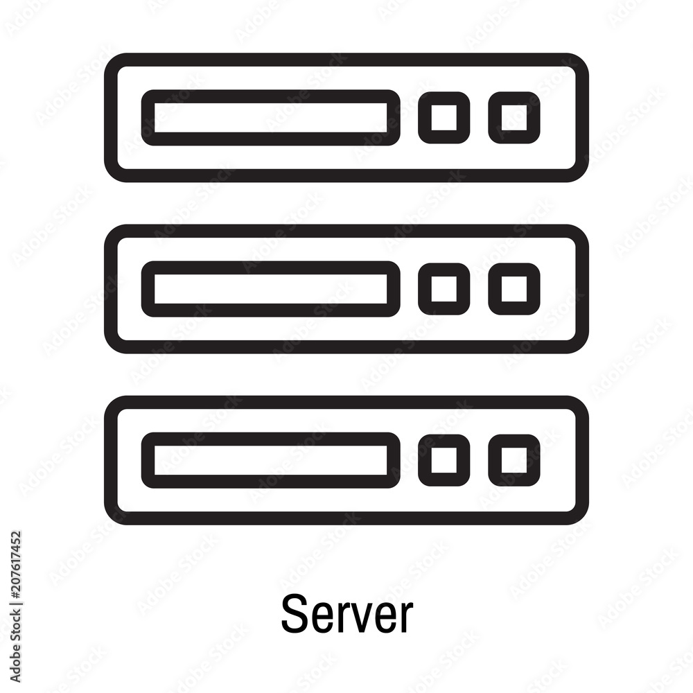 Server icon vector sign and symbol isolated on white background, Server logo concept Server icon vector sign and symbol isolated on white background, Server logo concept