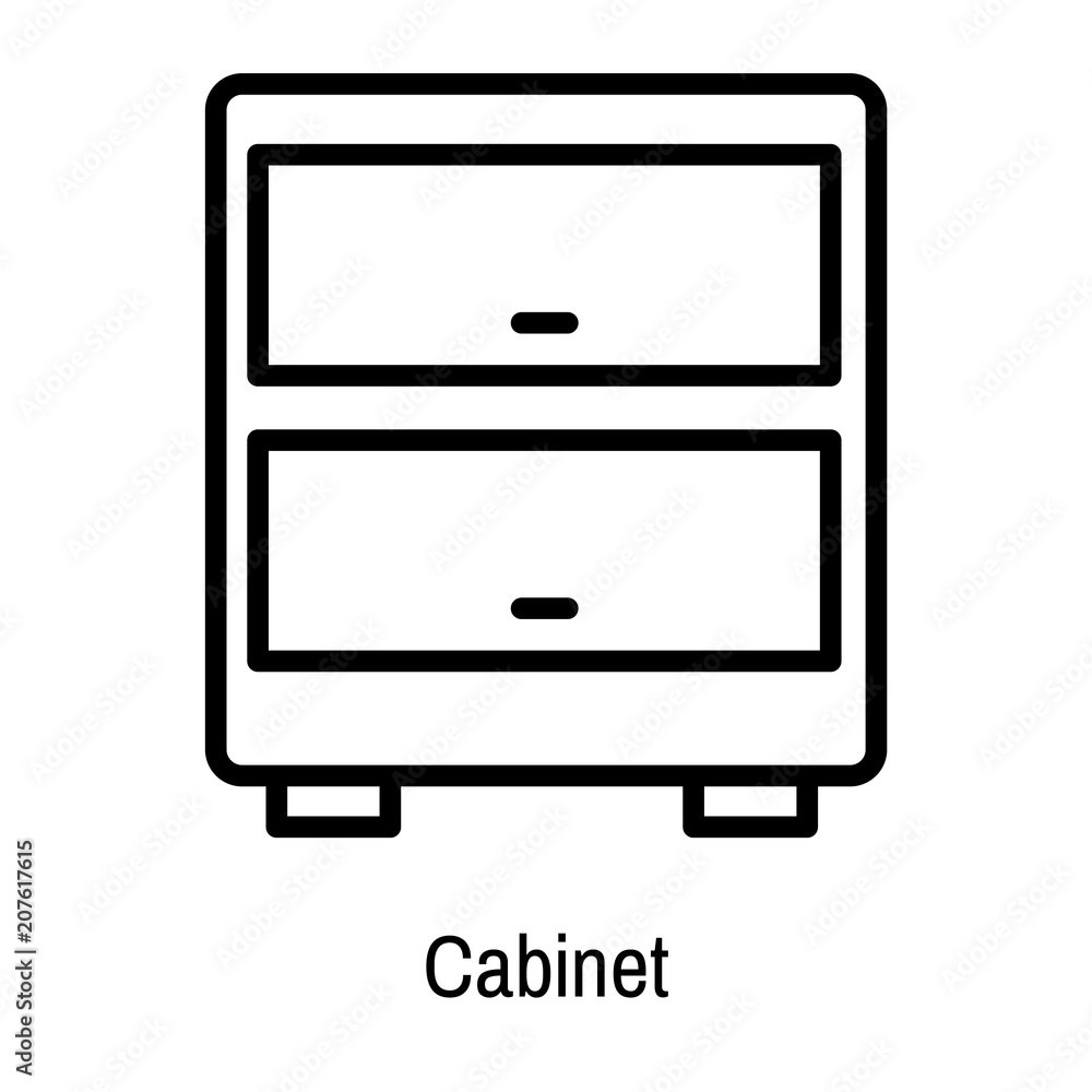 Cabinet icon vector sign and symbol isolated on white background, Cabinet logo concept Cabinet icon vector sign and symbol isolated on white background, Cabinet logo concept