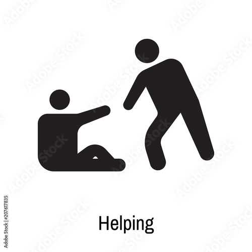 Helping icon vector sign and symbol isolated on white background, Helping logo concept