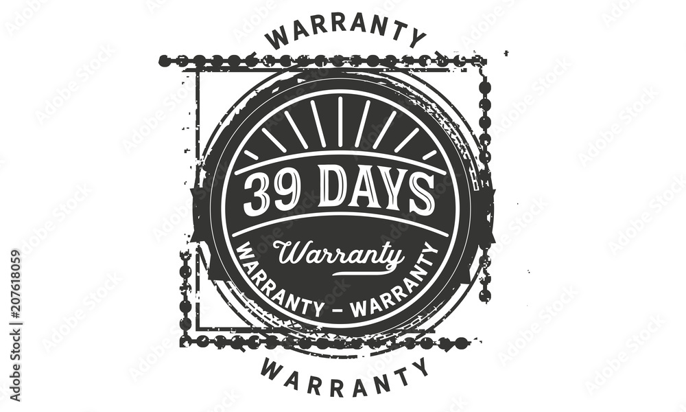 Fototapeta premium 39 days warranty icon vintage rubber stamp guarantee