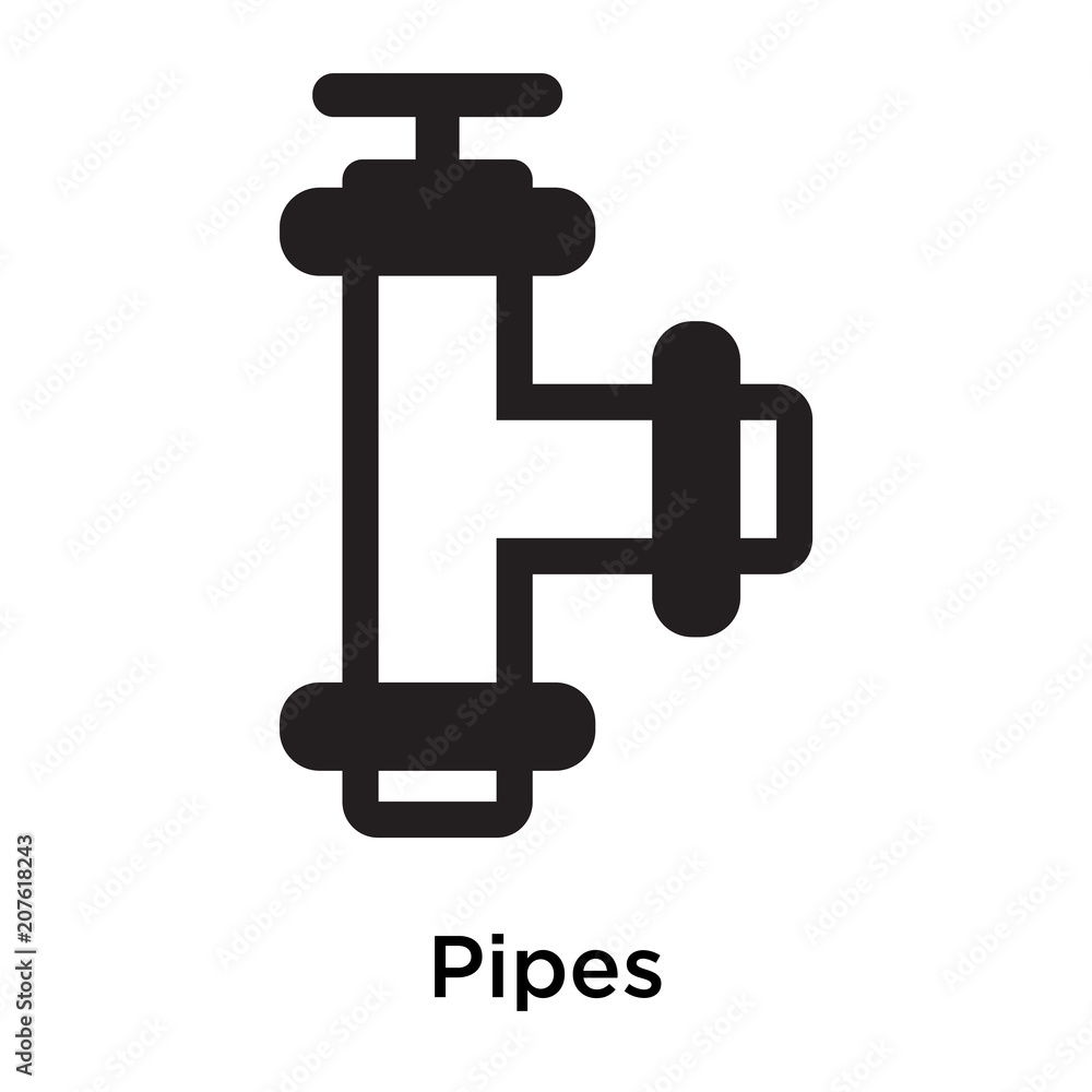 Pipes icon vector sign and symbol isolated on white background, Pipes logo concept Pipes icon vector sign and symbol isolated on white background, Pipes logo concept