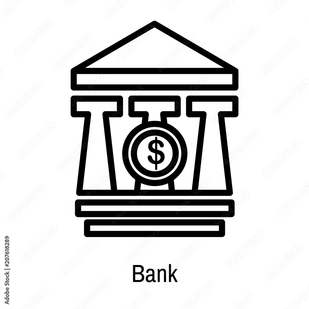 Bank icon vector sign and symbol isolated on white background Bank icon vector sign and symbol isolated on white background