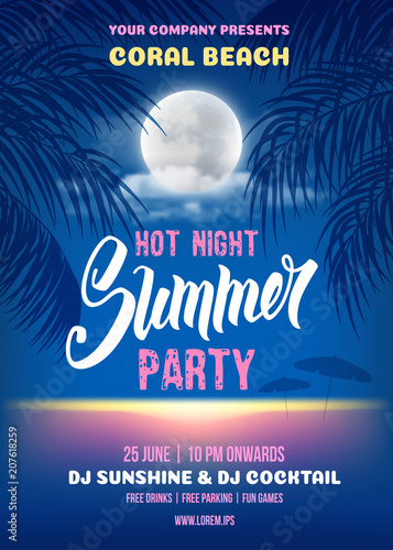 Summer Night Party Poster Template