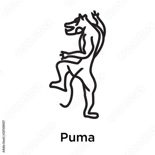 Puma icon vector sign and symbol isolated on white background, Puma logo concept