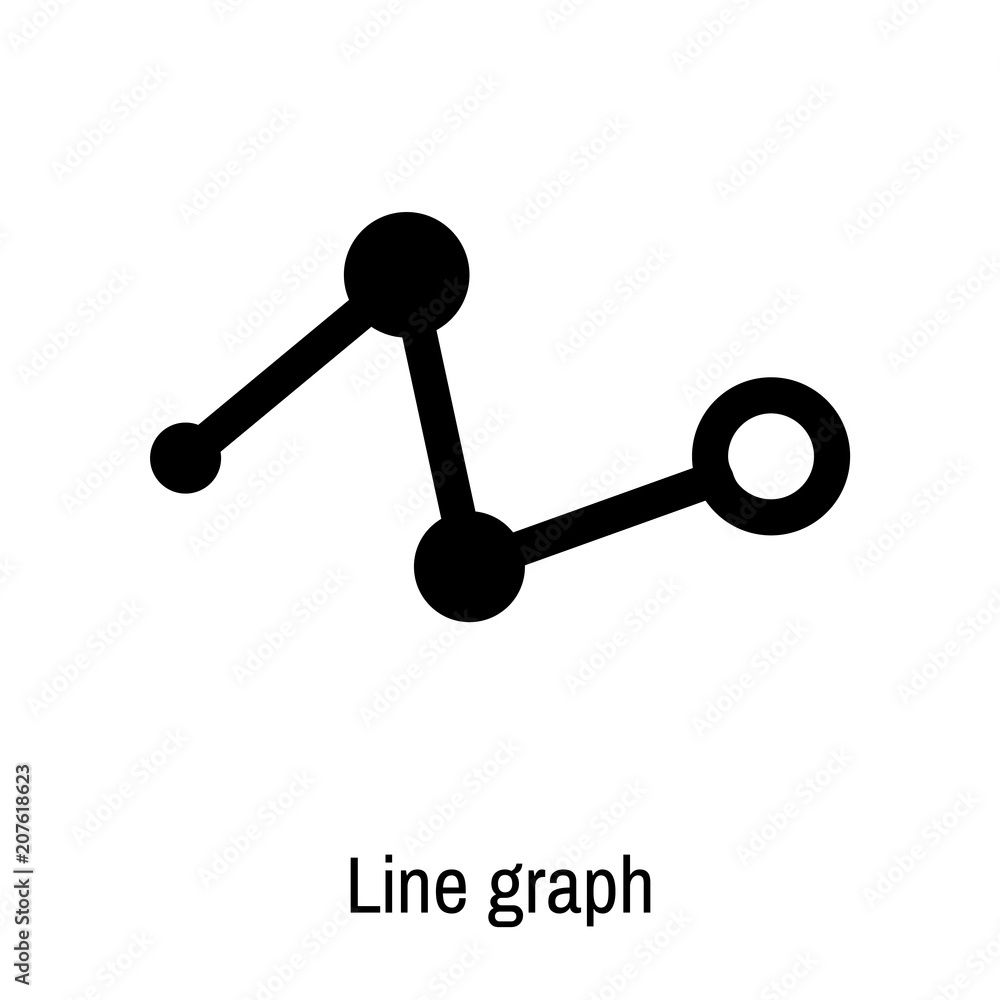 Line graph icon vector sign and symbol isolated on white background, Line graph logo concept Line graph icon vector sign and symbol isolated on white background, Line graph logo concept