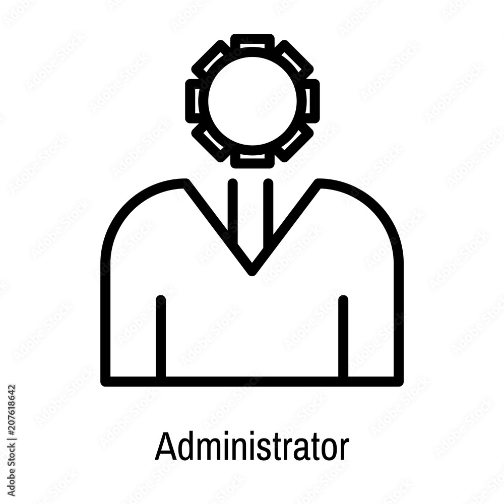 Administrator icon vector sign and symbol isolated on white background, Administrator logo concept Administrator icon vector sign and symbol isolated on white background, Administrator logo concept