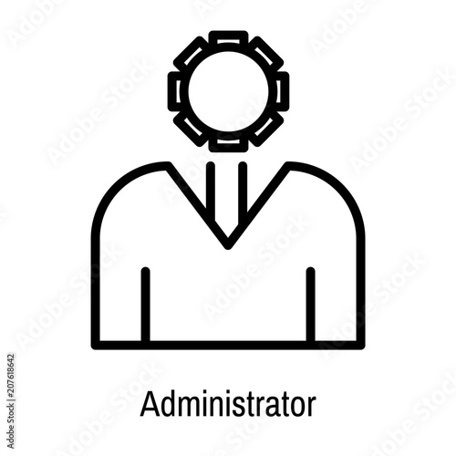 Administrator icon vector sign and symbol isolated on white background, Administrator logo concept