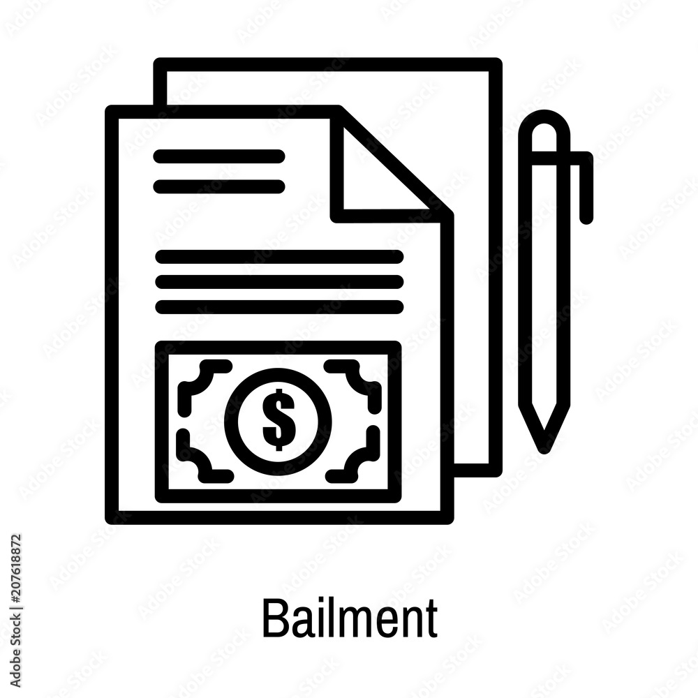 Bailment icon vector sign and symbol isolated on white background ...